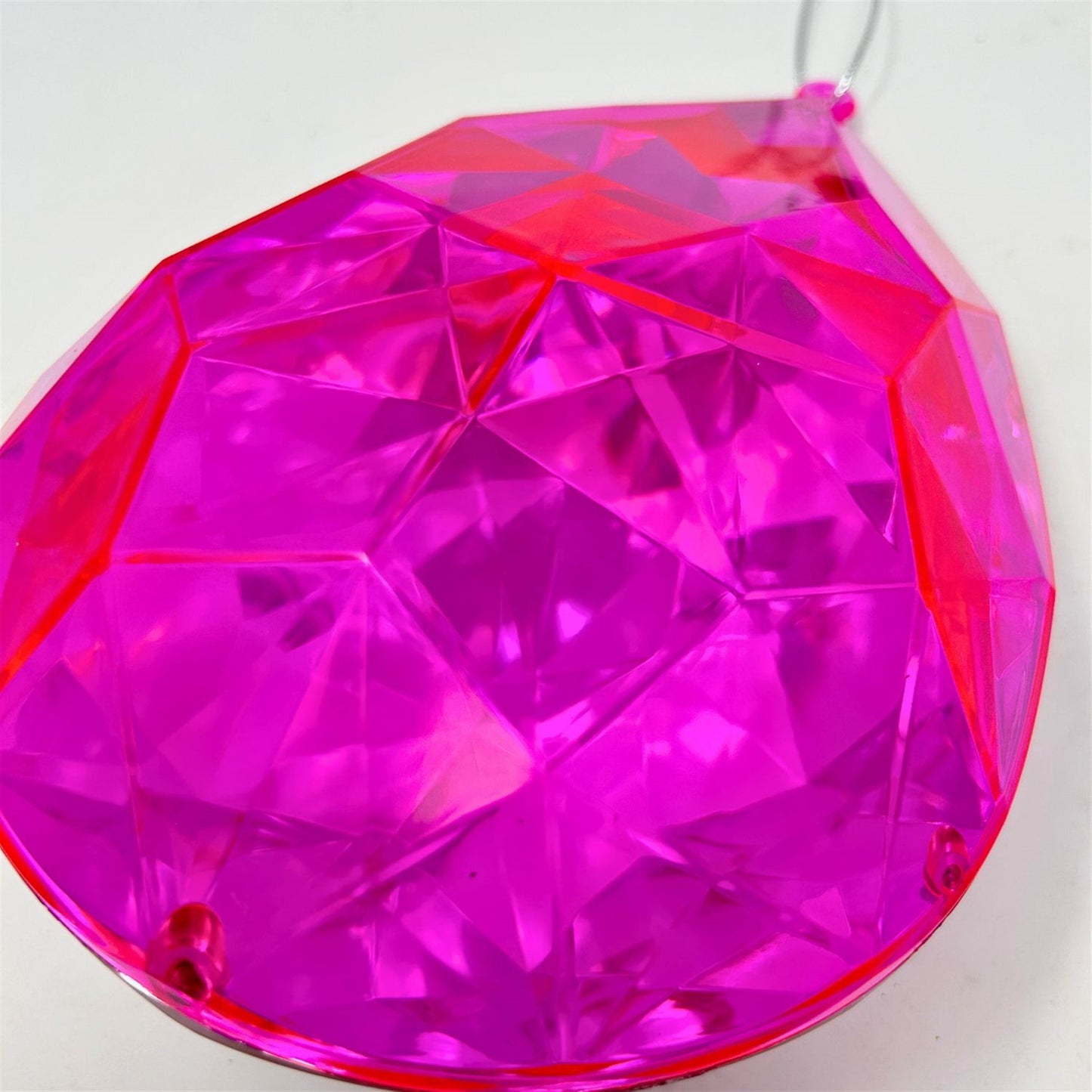 Acrylic  Rain Drop Diamond Ornament - Hot Pink 6.3x4x9" | ZT