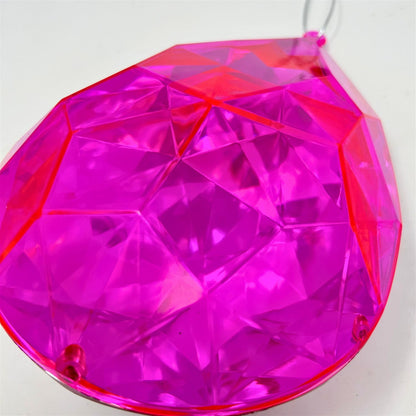 Acrylic  Rain Drop Diamond Ornament - Hot Pink 6.3x4x9" | ZT