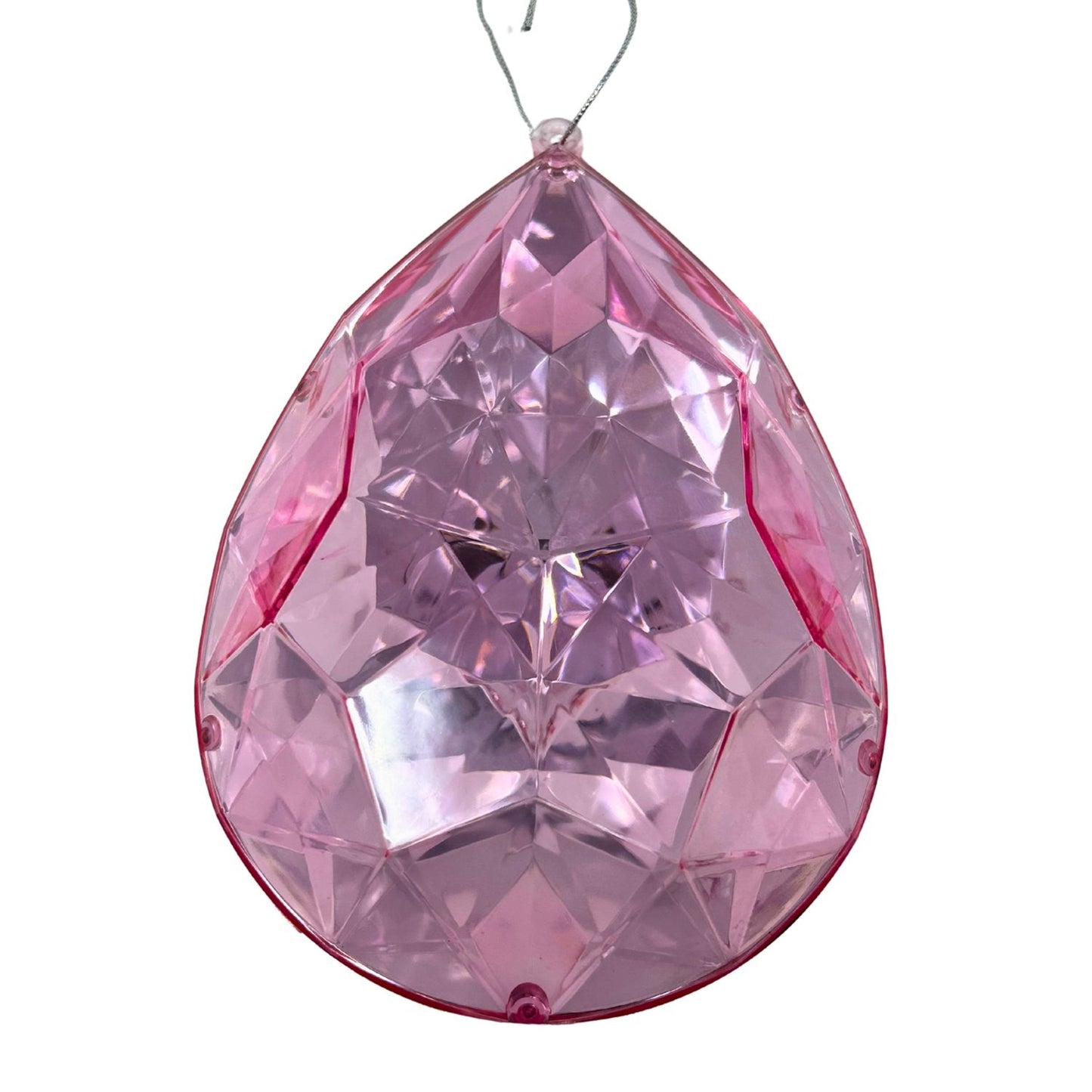 Acrylic Drop Diamond Ornament - Pink 6.3x4x9" | ZT