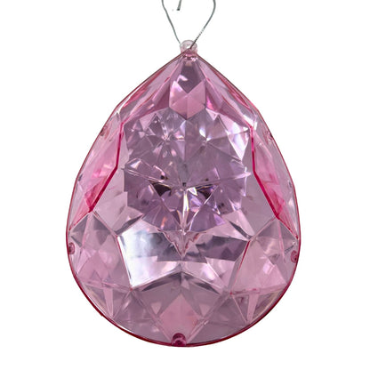 Acrylic Drop Diamond Ornament - Pink 6.3x4x9" | ZT