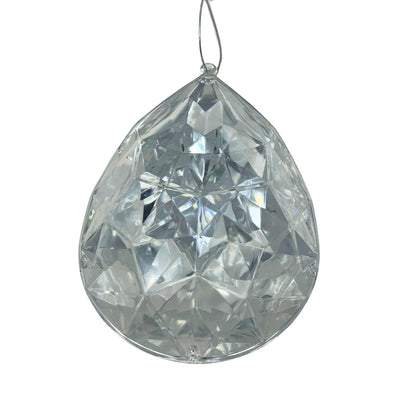 Plastic Rain Drop Diamond Ornament - Silver 6.3x4x9" | ZT