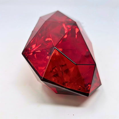 Plastic Rectangle Diamond Ornament - Red 4.3x3.1x8.7" | ZT