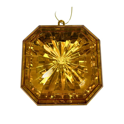 Acrylic Square Diamond Ornament - Amber 4.7x5.1x2" | ZT