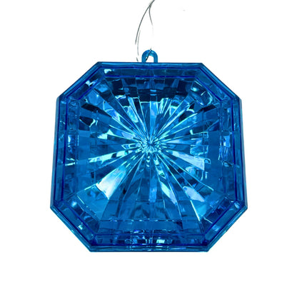 Acrylic Square Diamond Ornament - Blue 4.7x5.1x2" | ZT