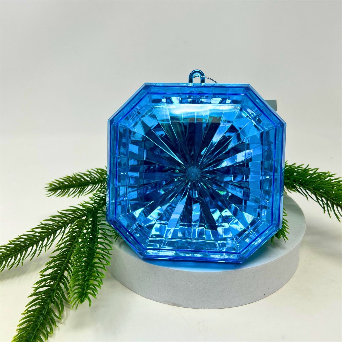 Acrylic Square Diamond Ornament - Blue 4.7x5.1x2" | ZT