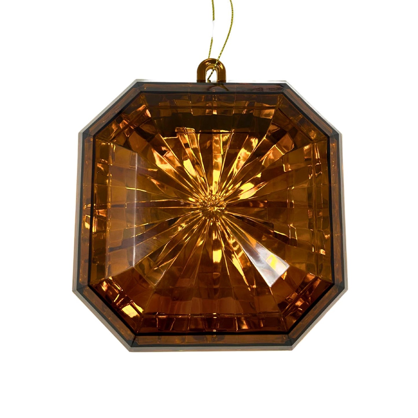 Acrylic Square Diamond Ornament - Dark Amber 4.7x5.1x2" | ZT