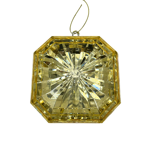 Plastic square Diamond Ornament - Gold 4.7x5.1x2" | ZT