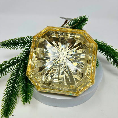 Plastic square Diamond Ornament - Gold 4.7x5.1x2" | ZT