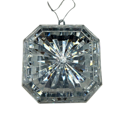 Plastic square Diamond Ornament - Silver 4.7x5.1x2" | ZT
