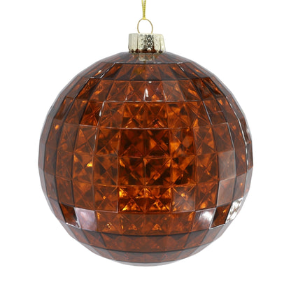 6" Faceted Plastic Ball Ornament - Bronze