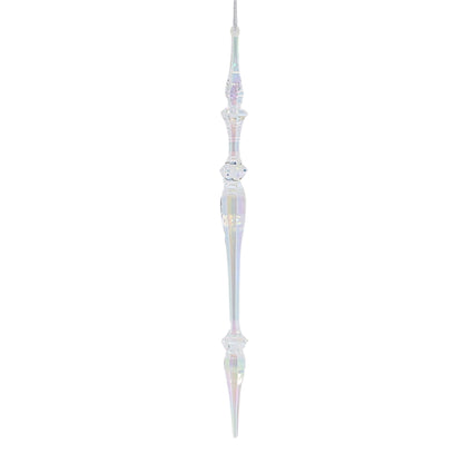 Acrylic Icicle Ornament 12" - Clear Iridescent