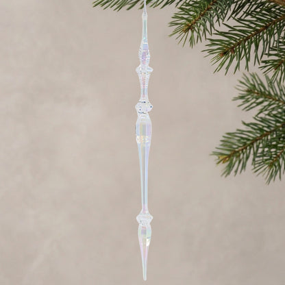 Acrylic Icicle Ornament 12" - Clear Iridescent