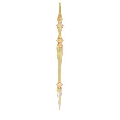 Acrylic Iridescent Icicle Ornament 12" - Gold Iridescent