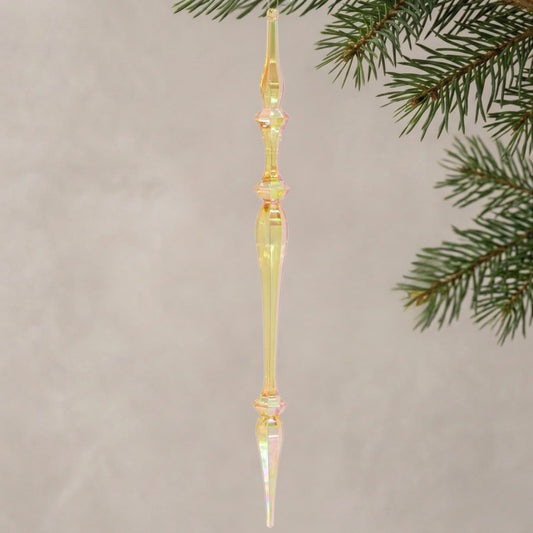 Acrylic Iridescent Icicle Ornament 12" - Gold Iridescent | ZT