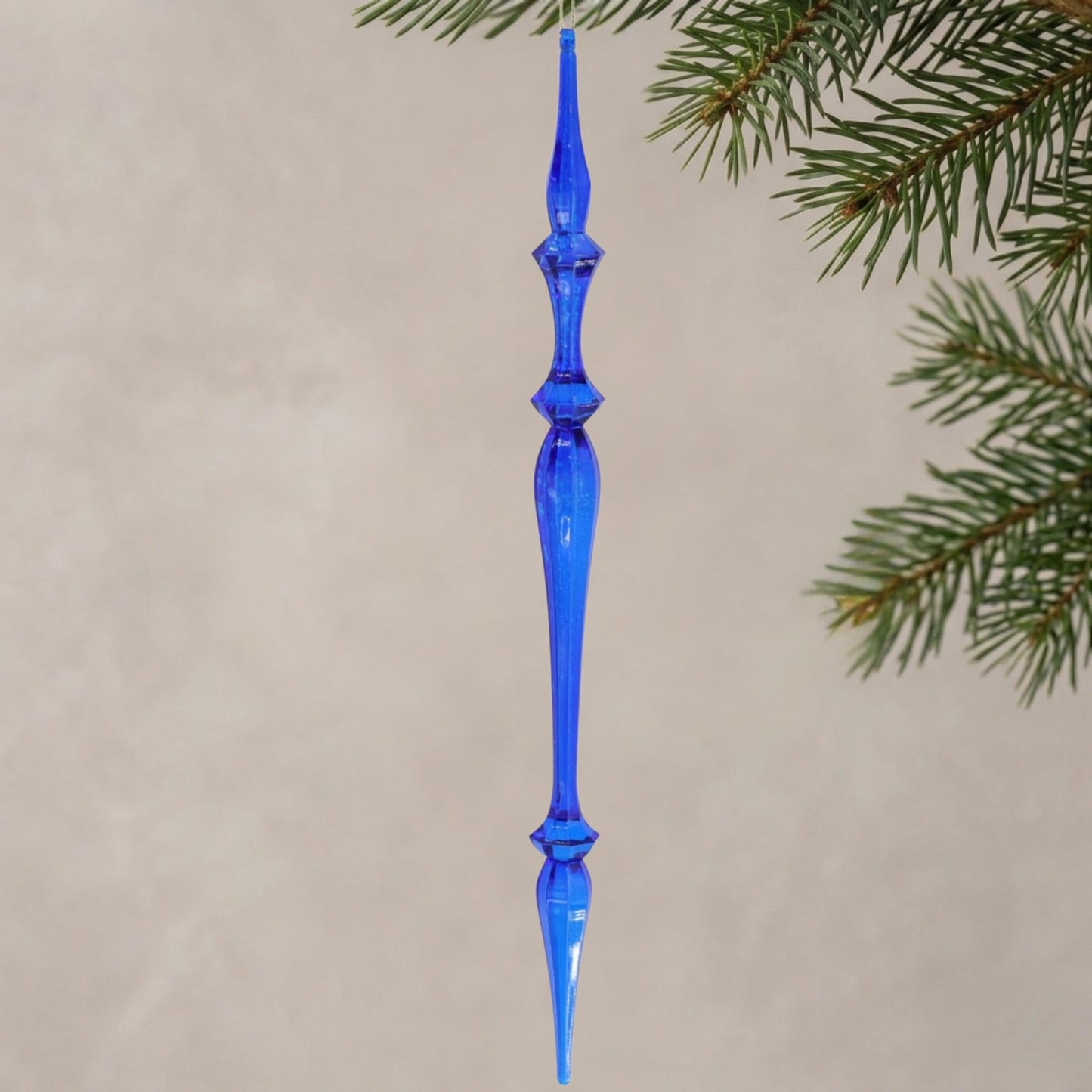 Acrylic Icicle Ornament 12" - Blue