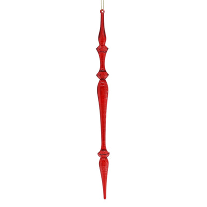 Acrylic Icicle Ornament 12" - Red