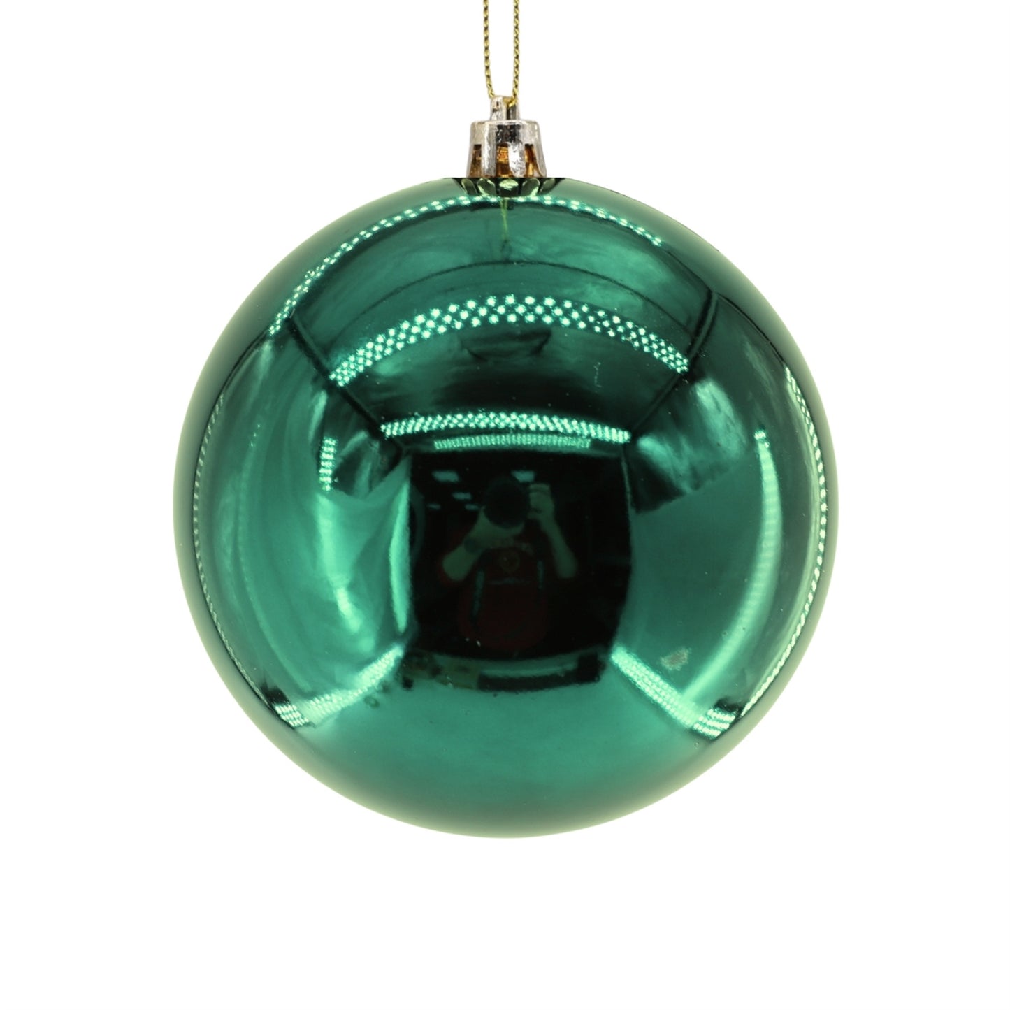 Plastic Shiny Finish Ball Ornament 4" - Basil Green