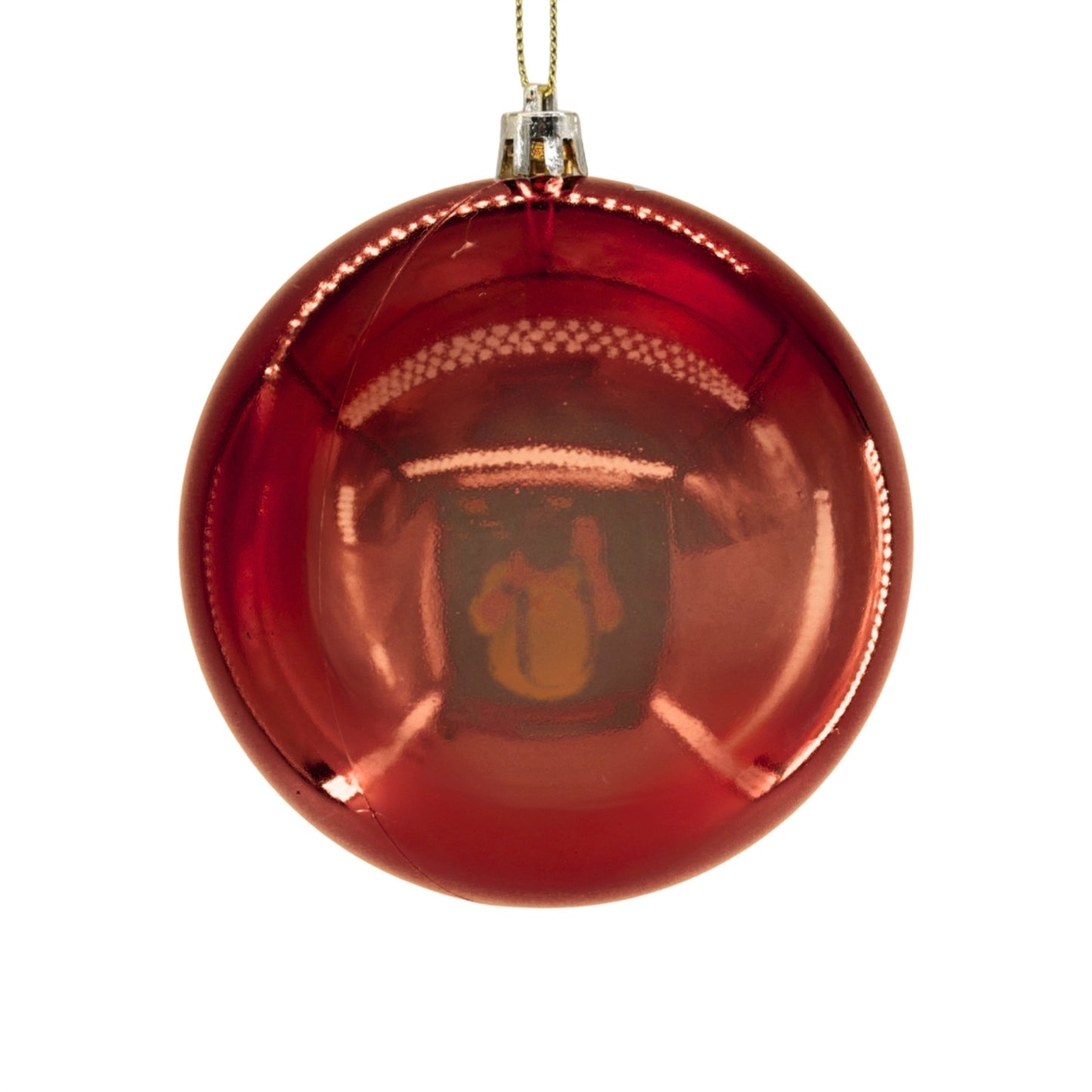 Plastic Shiny Finish Ball Ornament 4" - Burgundy | ZT