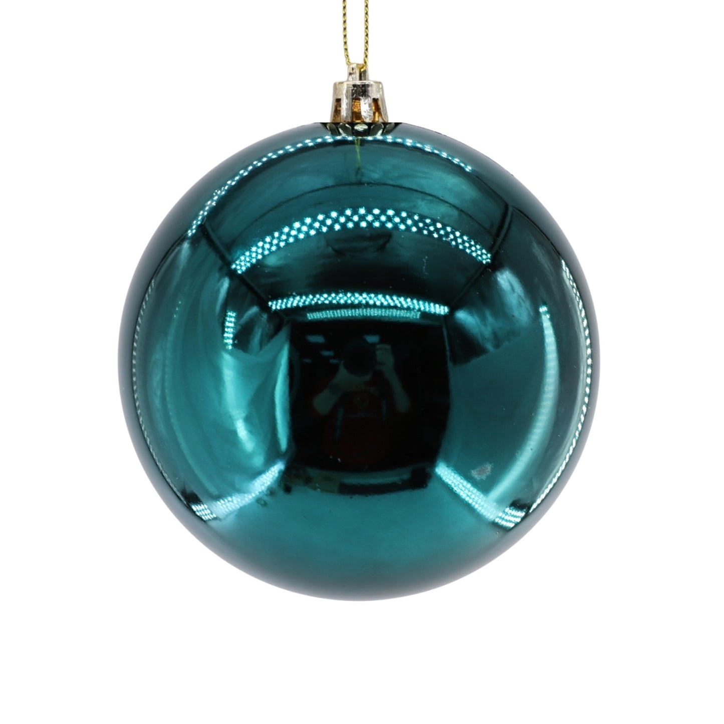 Plastic Shiny Finish Ball Ornament 4" - Dark Teal | ZT