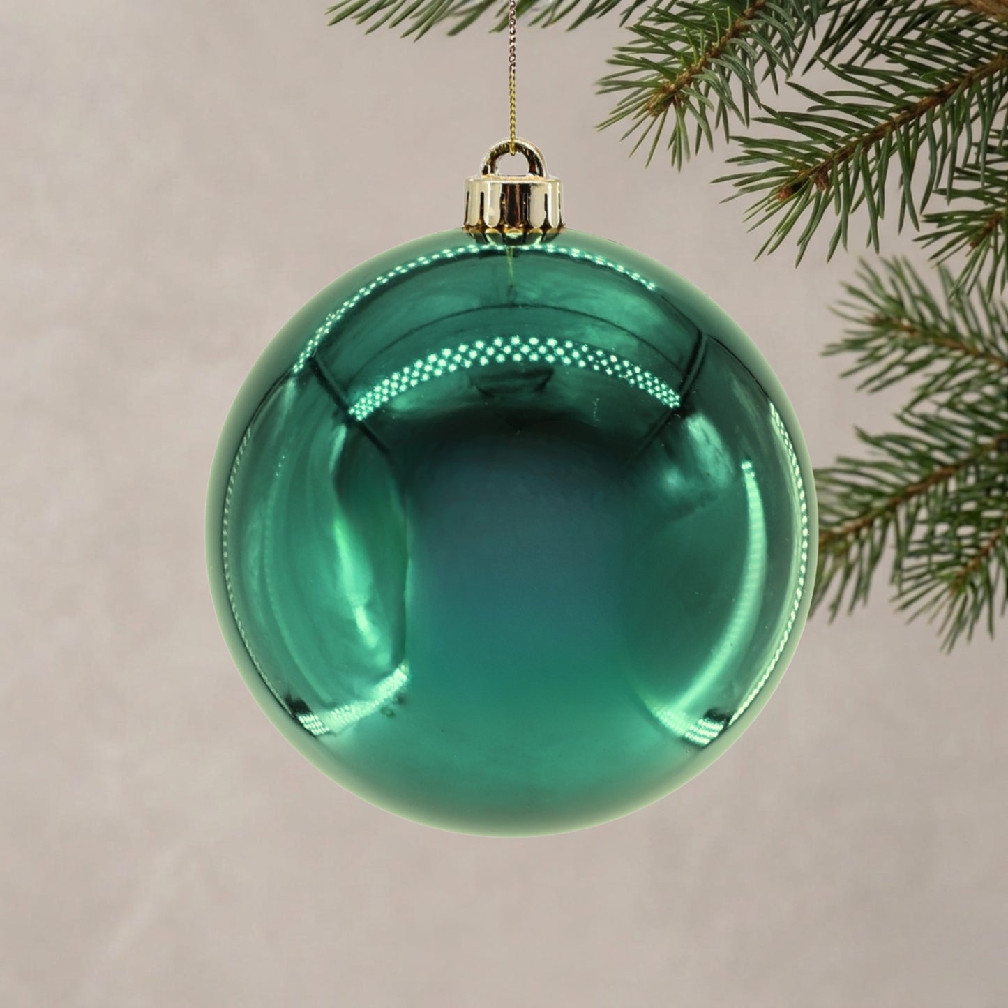 Plastic Shiny Finish Ball Ornament 6" - Basil | ZT
