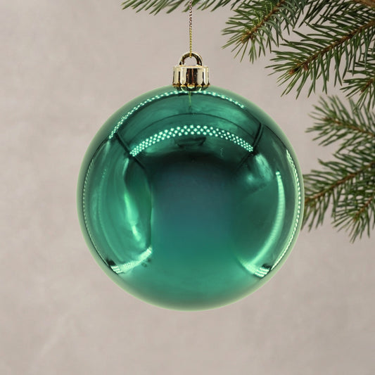 Plastic Shiny Finish Ball Ornament 6" - Basil | ZT