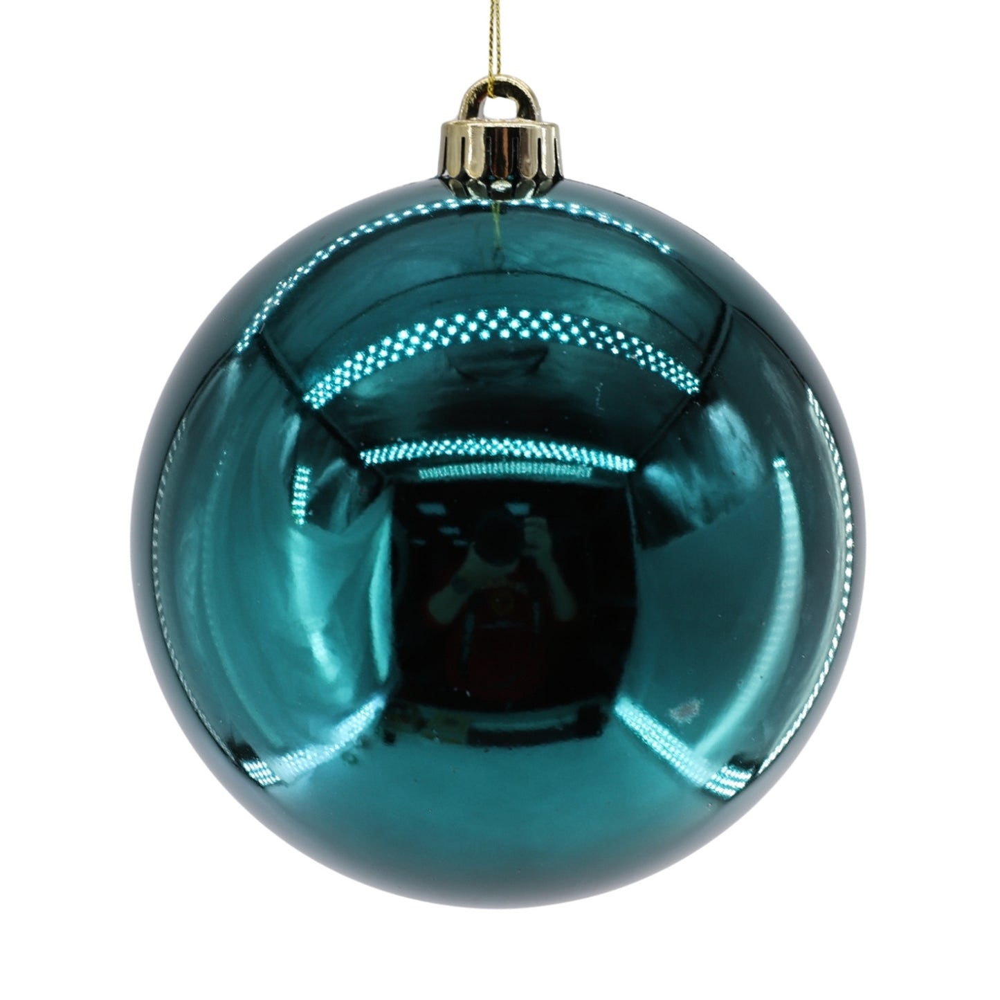 Plastic Shiny Finish Ball Ornament 6" - Dark Teal | ZT