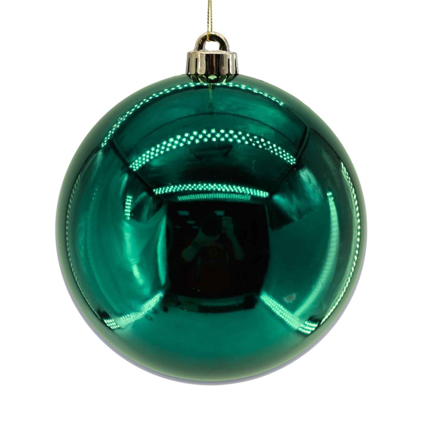 Plastic Shiny Finish Ball Ornament 6" - Emerald | ZT