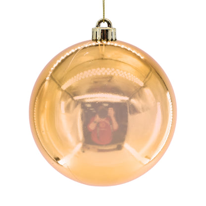 Plastic Shiny Finish Ball Ornament 6" - Light Copper | ZT
