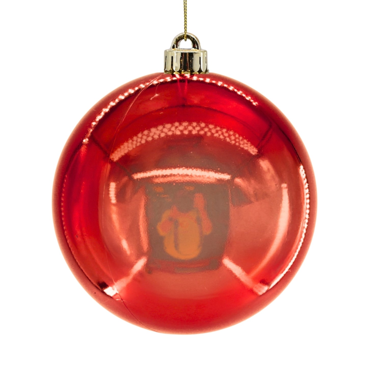 Plastic Shiny Finish Ball Ornament 6" - Red | ZT