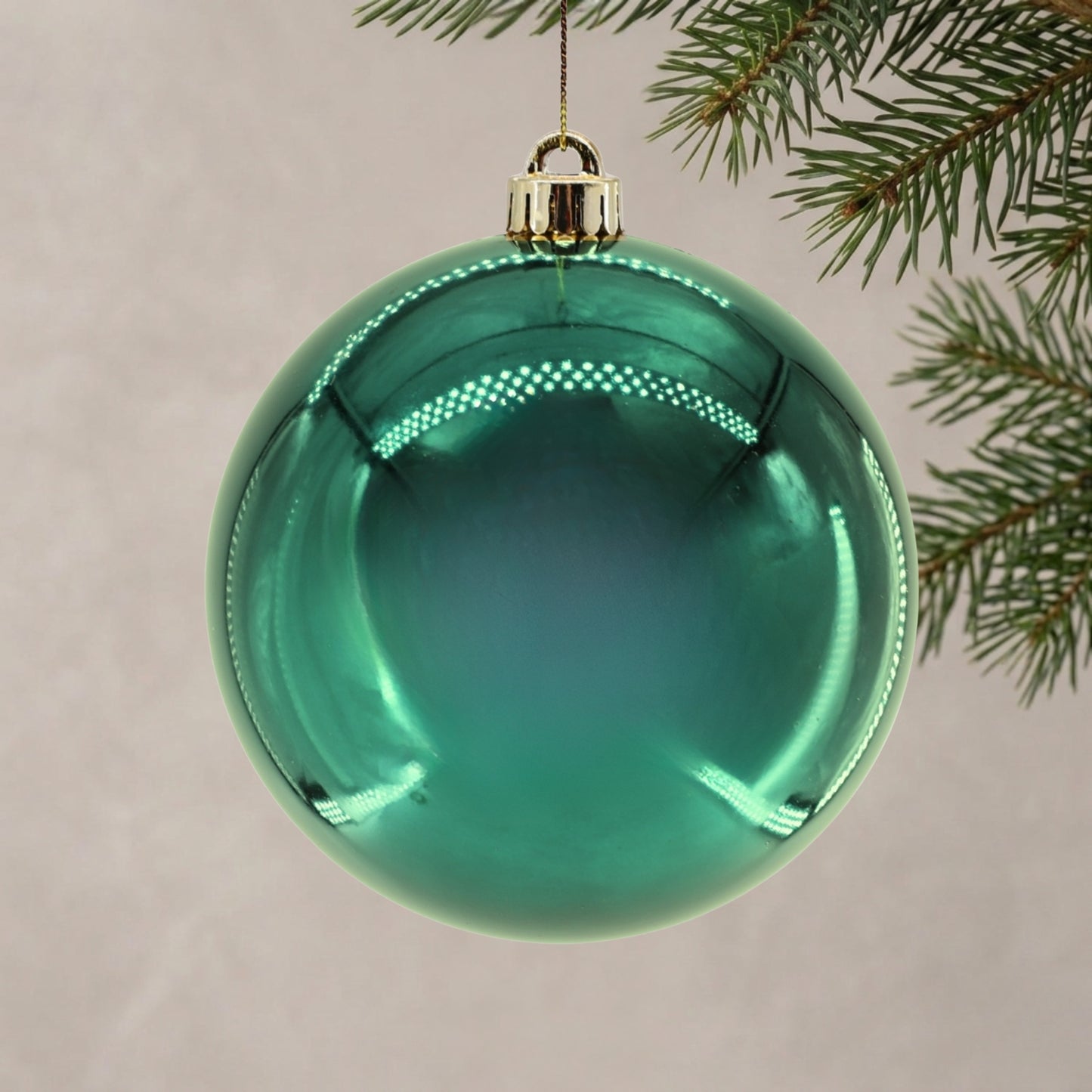 Plastic Shiny Finish Ball Ornament 8" - Basil | ZT