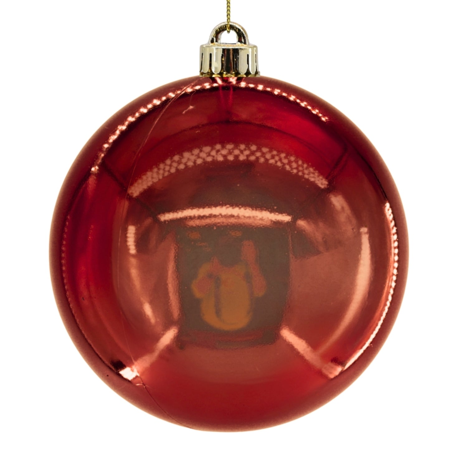 Plastic Shiny Finish Ball Ornament 8" - Burgundy | ZT