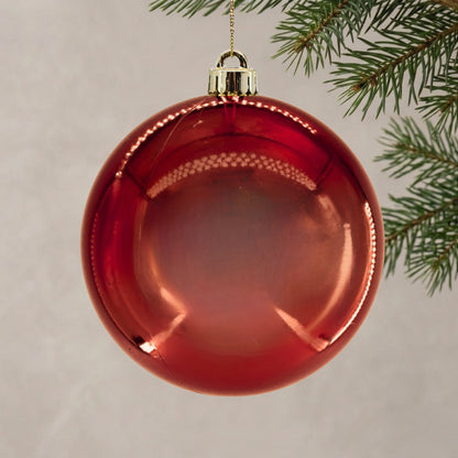 Plastic Shiny Finish Ball Ornament 8" - Burgundy | ZT