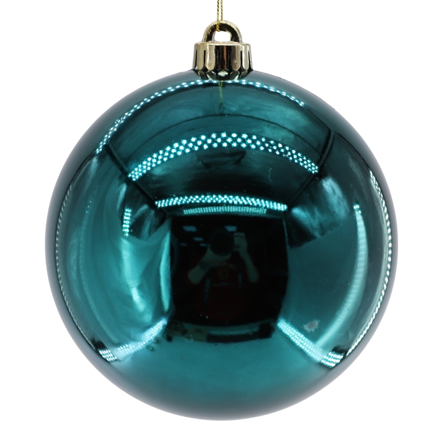 Plastic Shiny Finish Ball Ornament 8" - Dark Teal