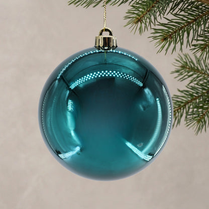 Plastic Shiny Finish Ball Ornament 8" - Dark Teal