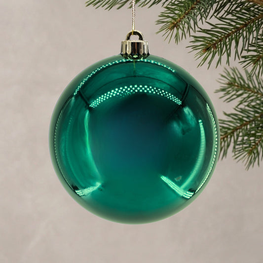 Plastic Shiny Finish Ball Ornament 8" - Emerald | ZT