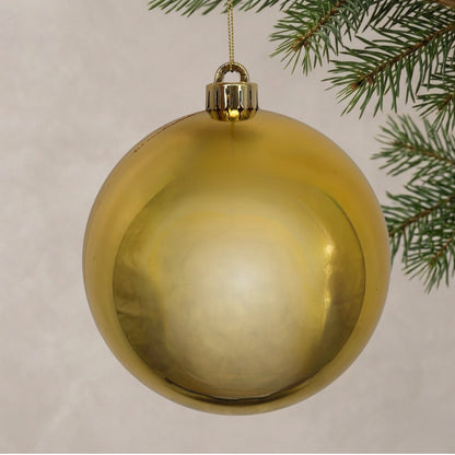 Plastic Shiny Finish Ball Ornament 8" - Gold | ZT