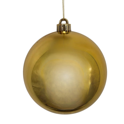 Plastic Shiny Finish Ball Ornament 8" - Gold | ZT