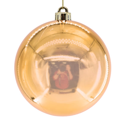 Plastic Shiny Finish Ball Ornament 8" - Light Copper | ZT
