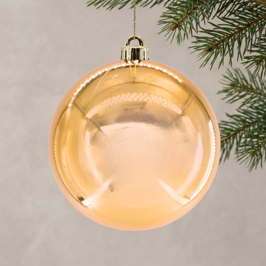 Plastic Shiny Finish Ball Ornament 8" - Light Copper | ZT