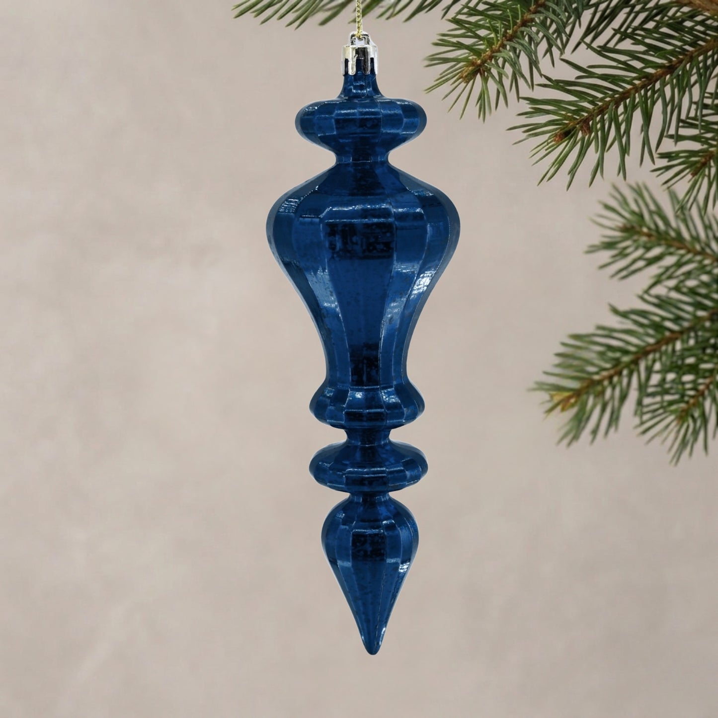 Mercury Finish Plastic Finial - 7.5" - Navy Blue