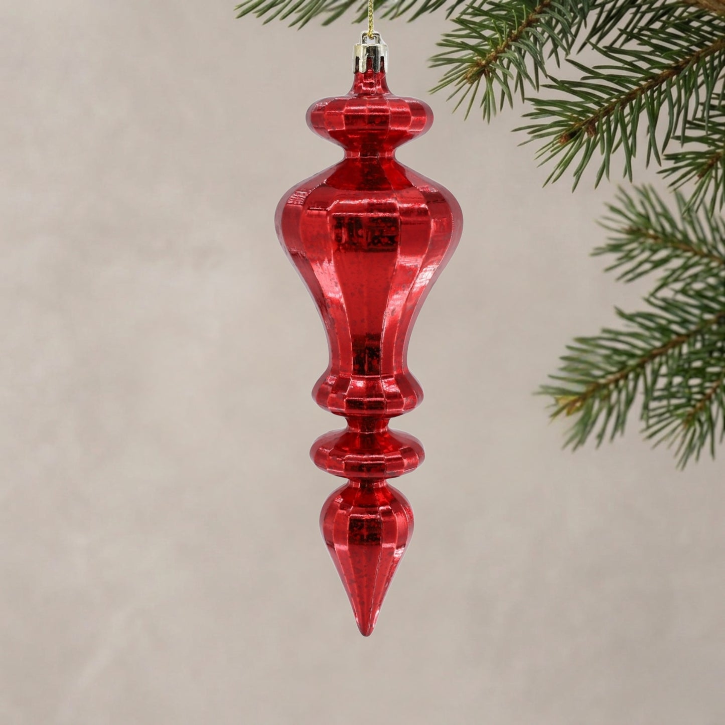 Mercury Finish Plastic Finial - 7.5" - Red