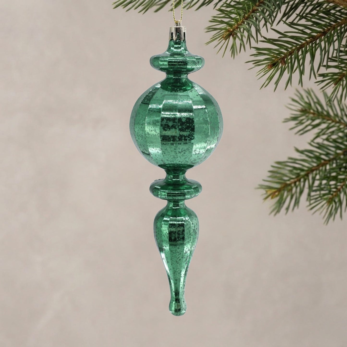 Mercury Finish Rounded Plastic Finial 7.5" - Basil