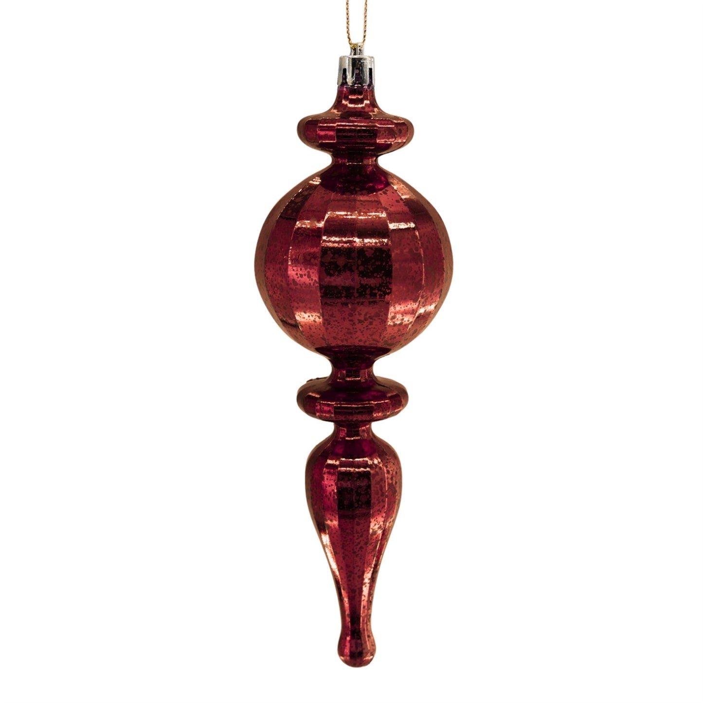 Mercury Finish Rounded Plastic Finial 7.5" - Burgundy