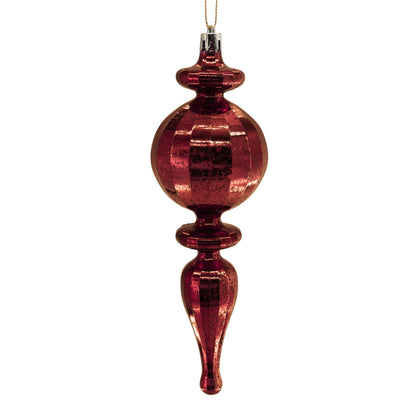 Mercury Finish Rounded Plastic Finial 7.5" - Burgundy