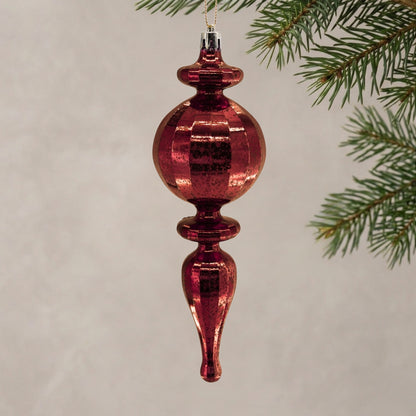 Mercury Finish Rounded Plastic Finial 7.5" - Burgundy