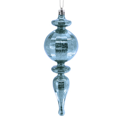 Mercury Finish Rounded Plastic Finial 7.5" - Light Blue