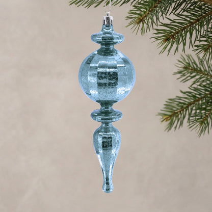 Mercury Finish Rounded Plastic Finial 7.5" - Light Blue
