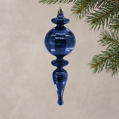 Mercury Finish Rounded Plastic Finial 7.5" - Navy Blue
