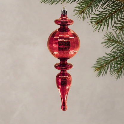 Mercury Finish Rounded Plastic Finial 7.5" - Red