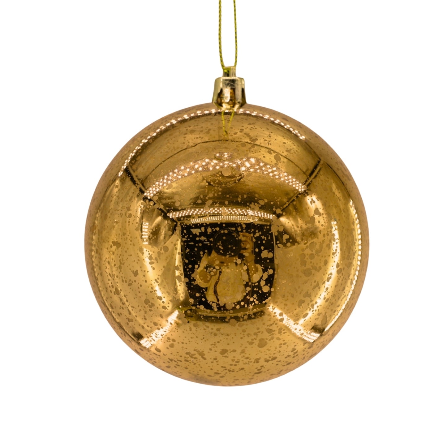 Mercury Finish Plastic Ball Ornament 4" - Dark Gold